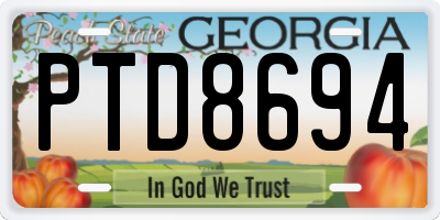 GA license plate PTD8694
