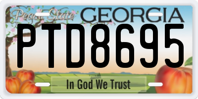GA license plate PTD8695