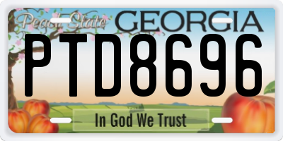 GA license plate PTD8696