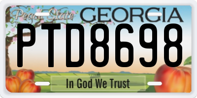 GA license plate PTD8698