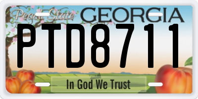 GA license plate PTD8711