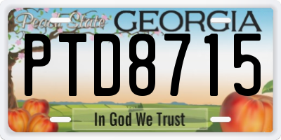 GA license plate PTD8715