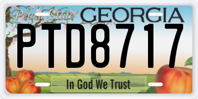 GA license plate PTD8717