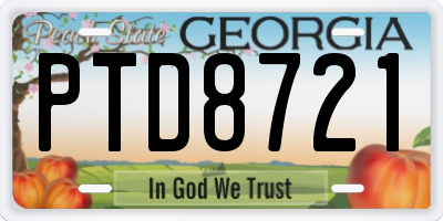 GA license plate PTD8721