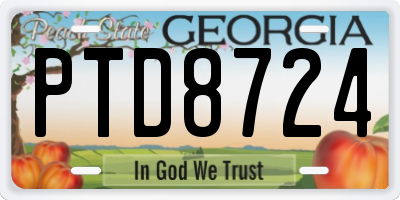 GA license plate PTD8724