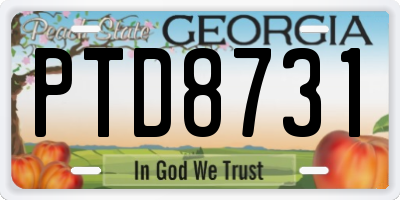 GA license plate PTD8731