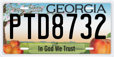 GA license plate PTD8732