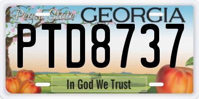 GA license plate PTD8737