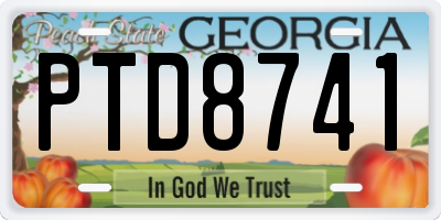 GA license plate PTD8741