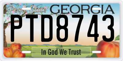GA license plate PTD8743