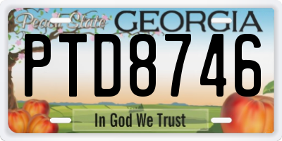 GA license plate PTD8746