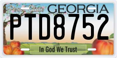 GA license plate PTD8752