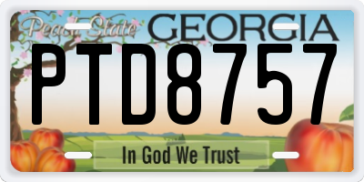 GA license plate PTD8757
