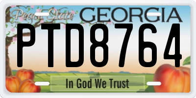 GA license plate PTD8764