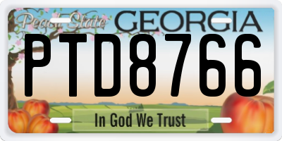 GA license plate PTD8766