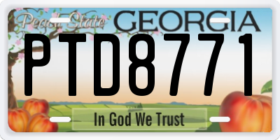 GA license plate PTD8771