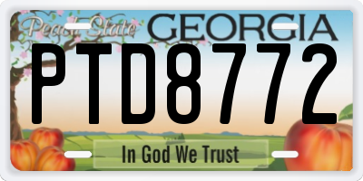 GA license plate PTD8772