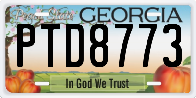 GA license plate PTD8773
