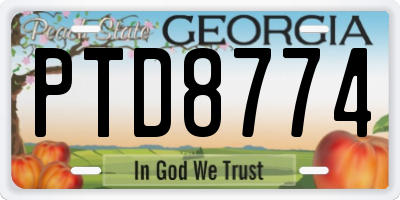 GA license plate PTD8774