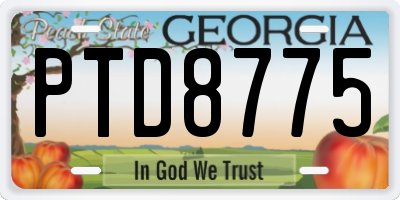 GA license plate PTD8775