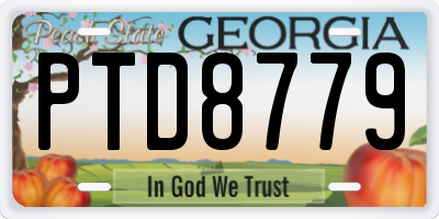 GA license plate PTD8779