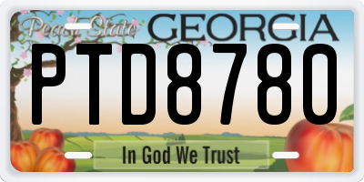 GA license plate PTD8780
