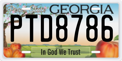 GA license plate PTD8786