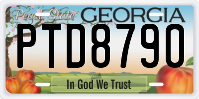 GA license plate PTD8790