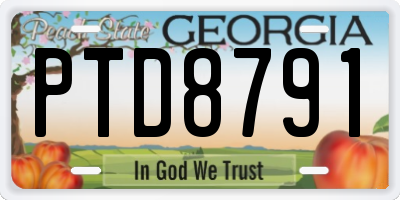 GA license plate PTD8791