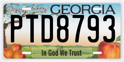 GA license plate PTD8793
