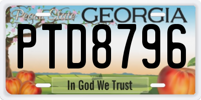 GA license plate PTD8796
