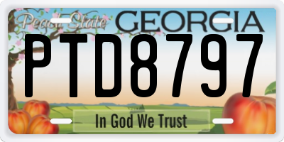 GA license plate PTD8797