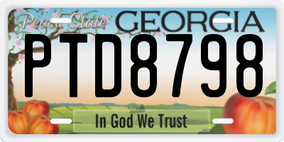 GA license plate PTD8798