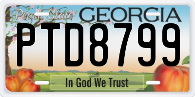 GA license plate PTD8799