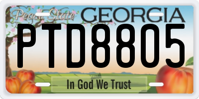 GA license plate PTD8805