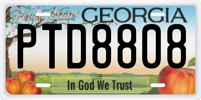 GA license plate PTD8808