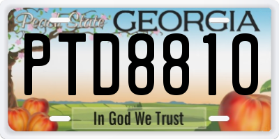 GA license plate PTD8810