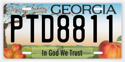GA license plate PTD8811