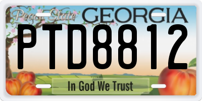 GA license plate PTD8812