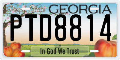GA license plate PTD8814