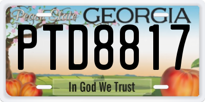 GA license plate PTD8817