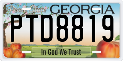 GA license plate PTD8819