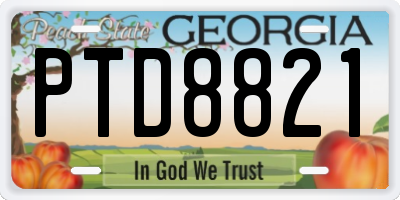 GA license plate PTD8821