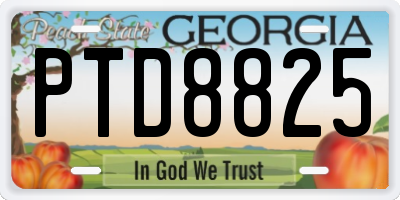 GA license plate PTD8825