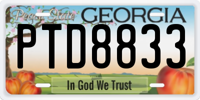 GA license plate PTD8833