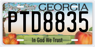 GA license plate PTD8835