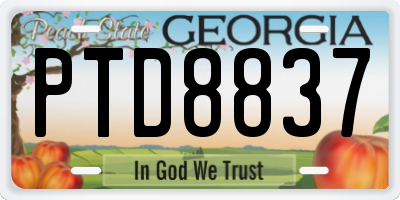 GA license plate PTD8837