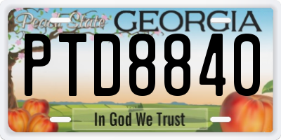 GA license plate PTD8840
