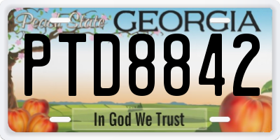 GA license plate PTD8842