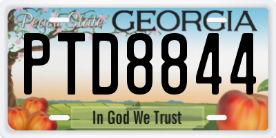 GA license plate PTD8844